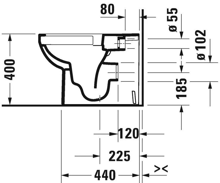 Duravit No.1 - Stojace WC, Rimless, biela 20090900002