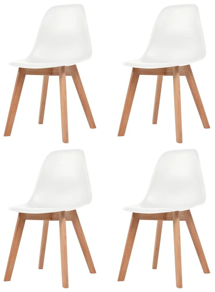 Jedálenské stoličky 4 ks, biele, plast