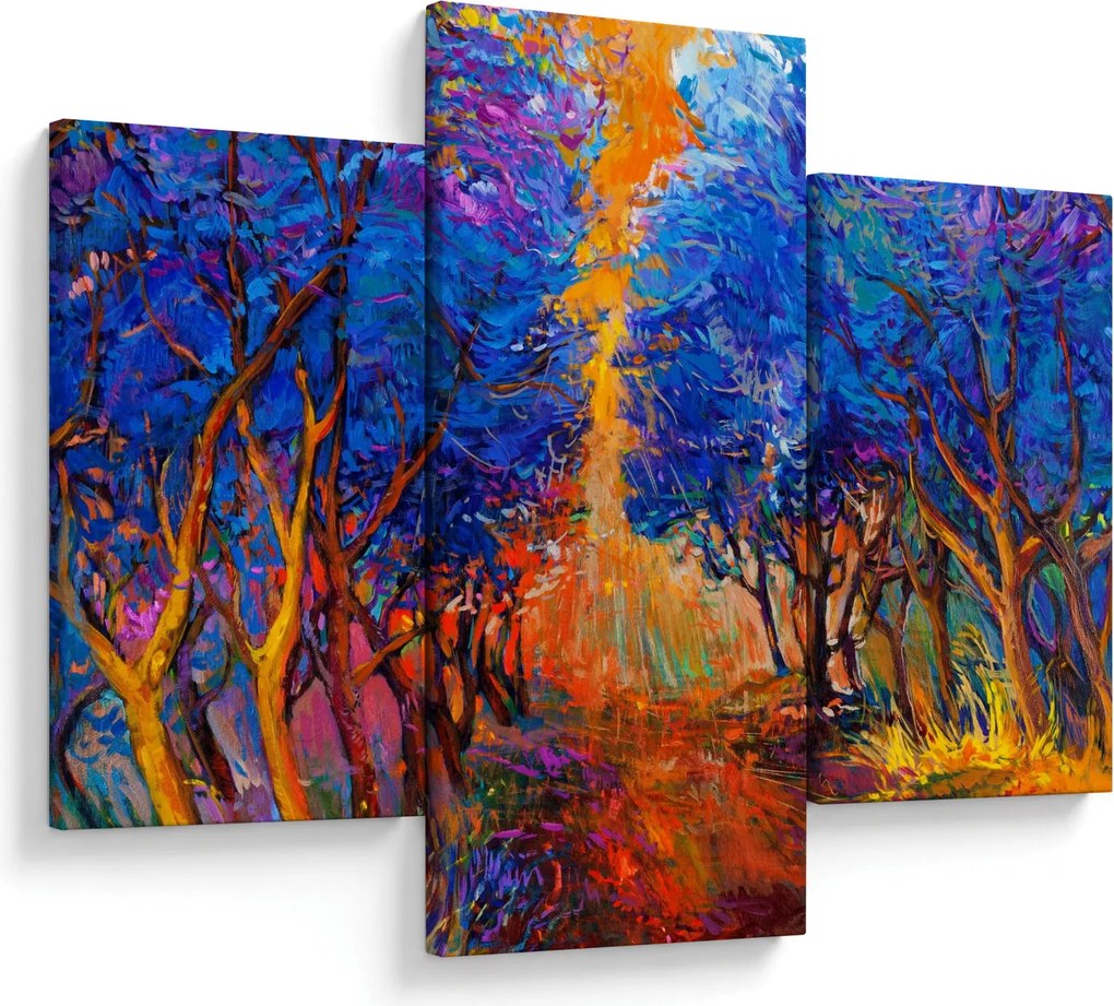 Obraz - jesenné koruny stromov, moderný impresionizmus (90x60 cm)