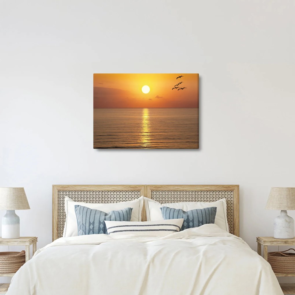 Obraz - Západ slnka nad oceánom (70x50 cm)