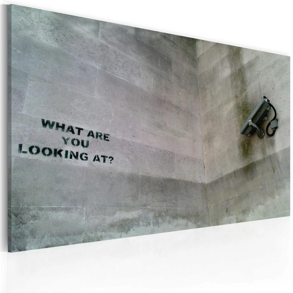 Artgeist Obraz - What are you looking at? (Banksy) Veľkosť: 120x80, Verzia: Premium Print