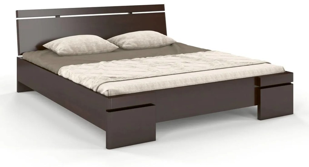 Posteľ Slavia 200x200 cm buk masív, palisandr