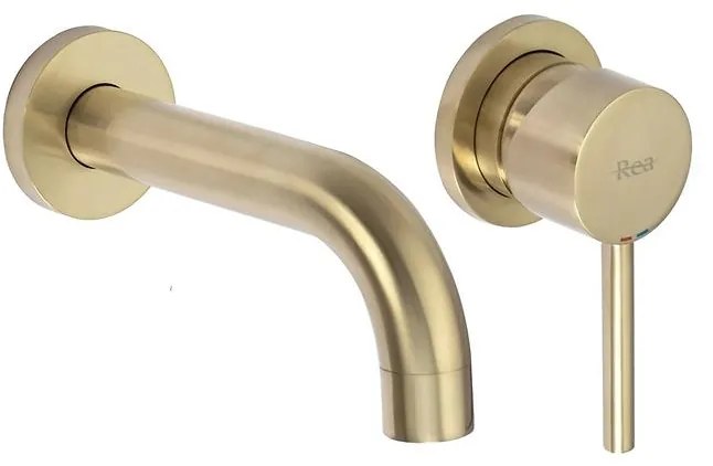 Podomietková umývadlová batéria Rea Lungo zlatá brúsená