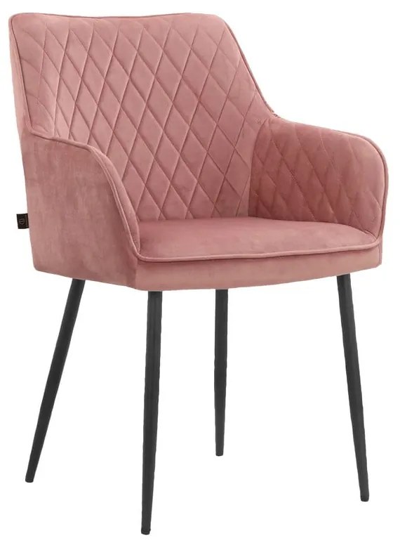 Svetloružové čalúnené jedálenské kreslá v súprave 2 ks Elvira – Støraa