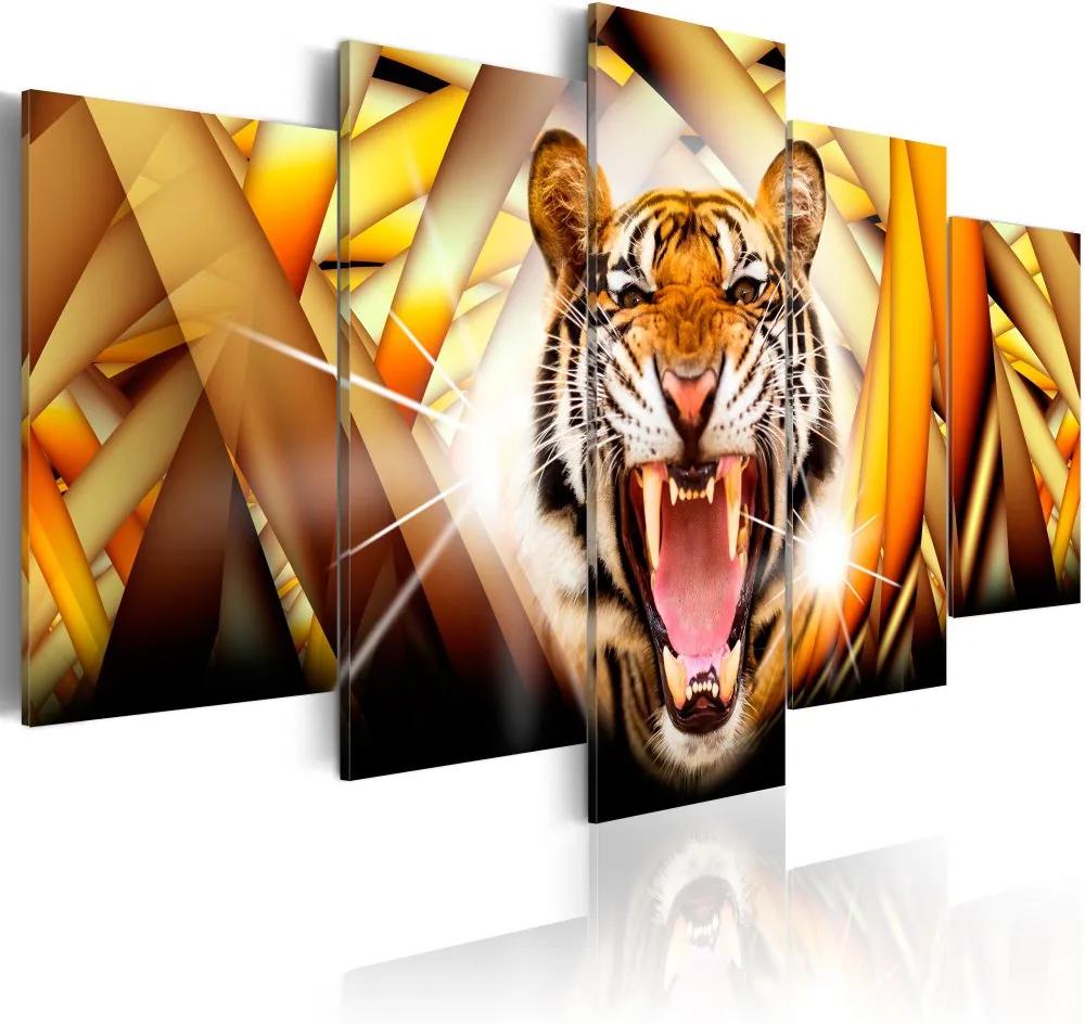 Obraz na plátne Bimago - Energy of Tiger 100x50 cm