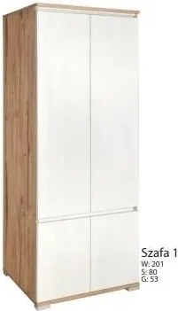 Šatník Rosa 1, korpus trufla/dvere modřín sibiu