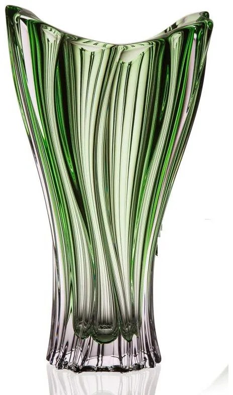 KRIŠTÁĽOVÁ VÁZA BOHEMIA PLANTICA 320MM ZELENÁ