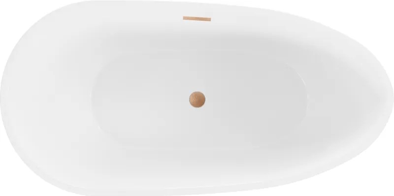 Mexen Eos, voľne stojaca vaňa 170 x 75 cm, biela, medený prepad, 52471707500-65