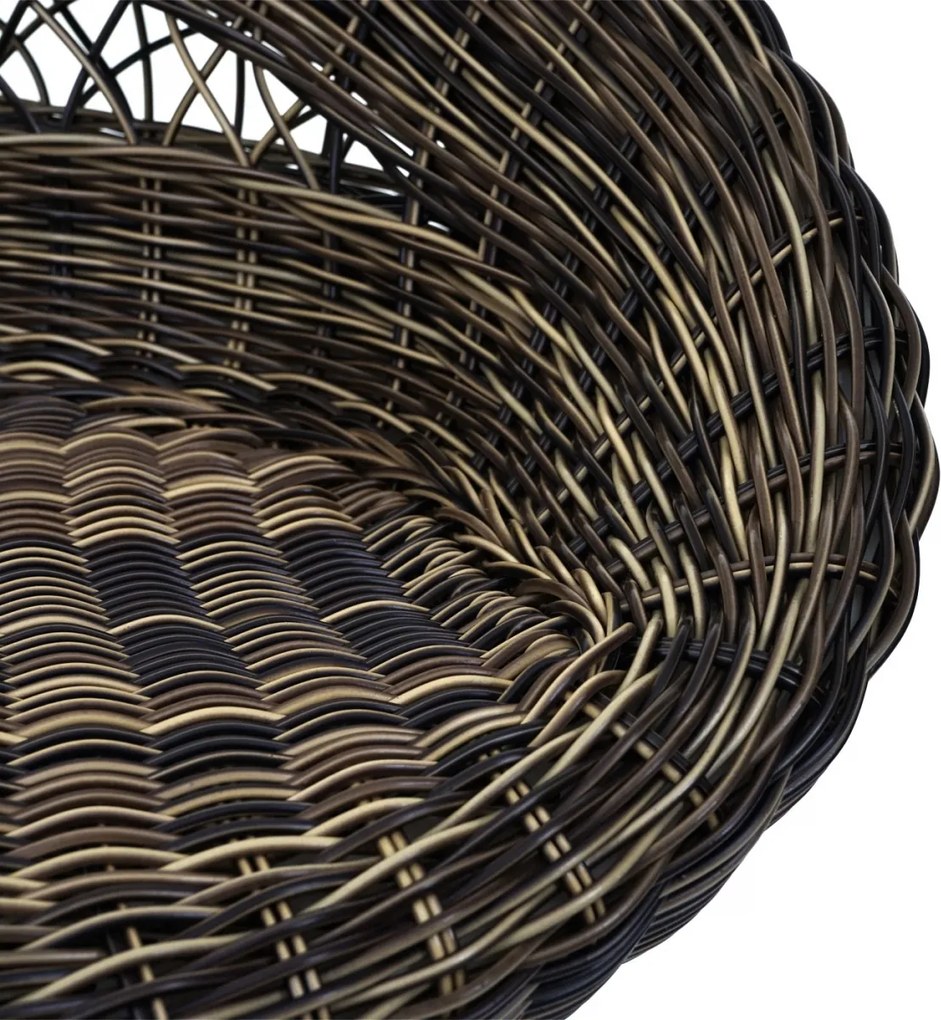 2x Barová stoličkaHWC-G26, polyratan / chróm - hnedá