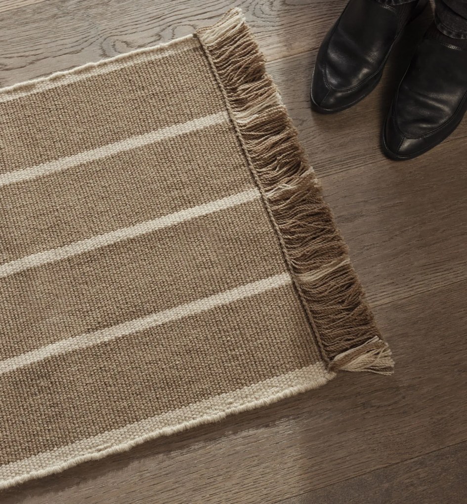 Ferm Living Calm Kelim dark sand off-white 50 x 70 cm