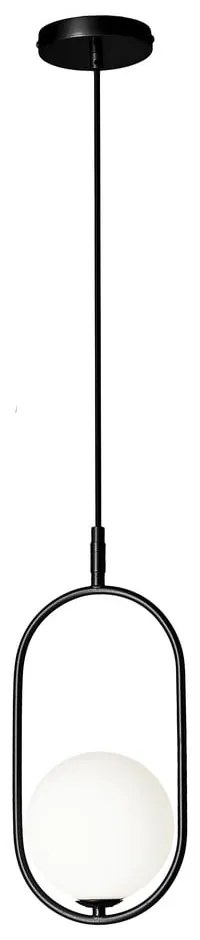 Čierne závesné svietidlo so skleneným tienidlom 18.5x15 cm Cordel - Candellux Lighting