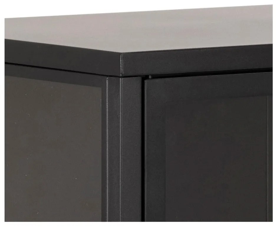 Čierna kovová vitrína Actona Newcastle, výška 98,7 cm