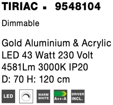 LED luster Tiriac 70 zlaté