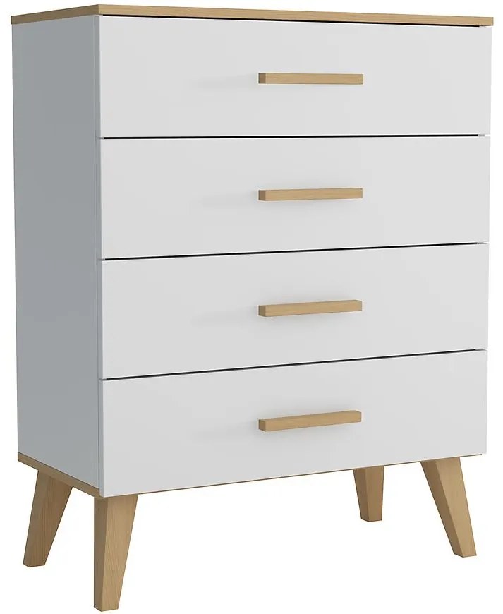 Komoda Dita 4S biela/dub sonoma