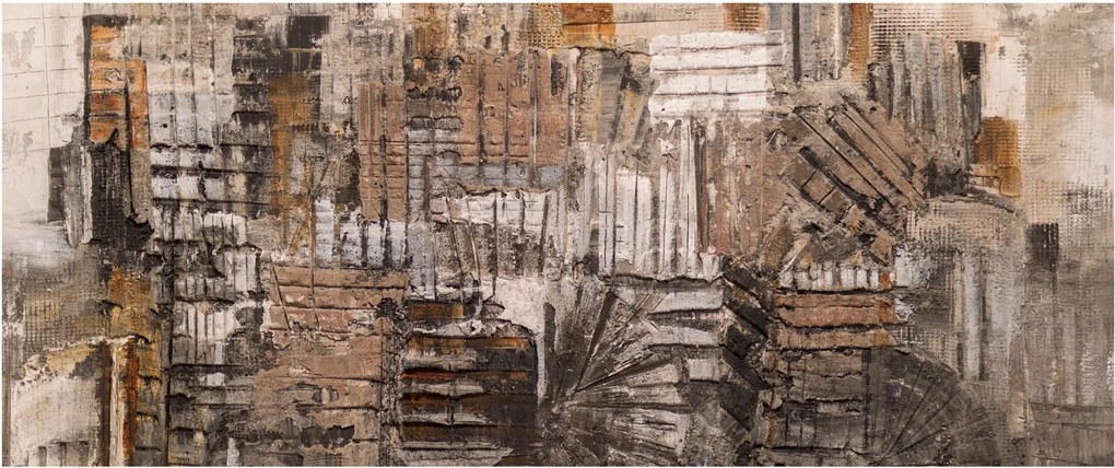 Obraz - Abstrakcia v hnedých tónoch (120x50 cm)