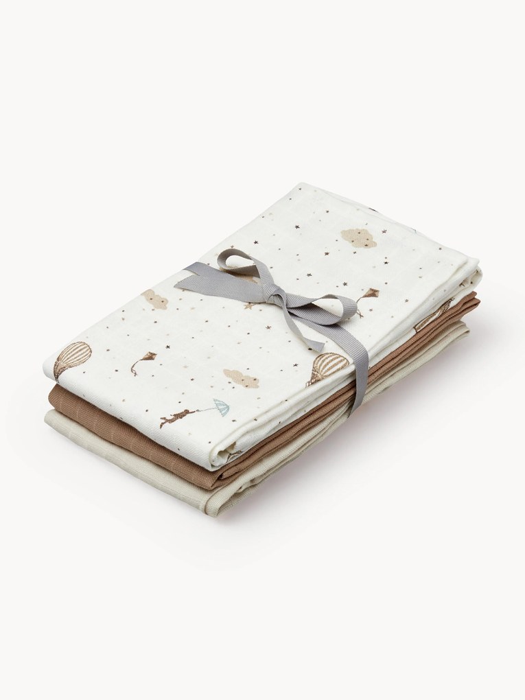 Mušelínové ručníky z organickej bavlny Dreamland, 3 ks