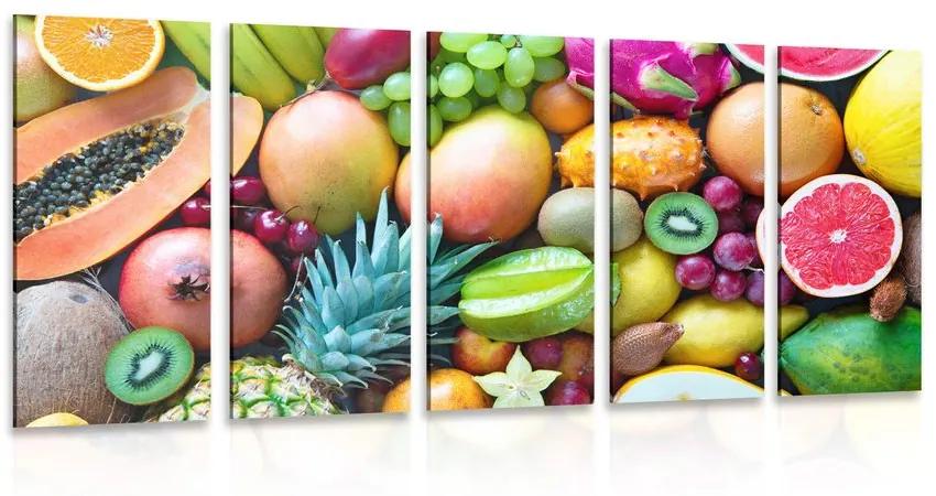5-dielny obraz tropické ovocie Varianta: 100x50