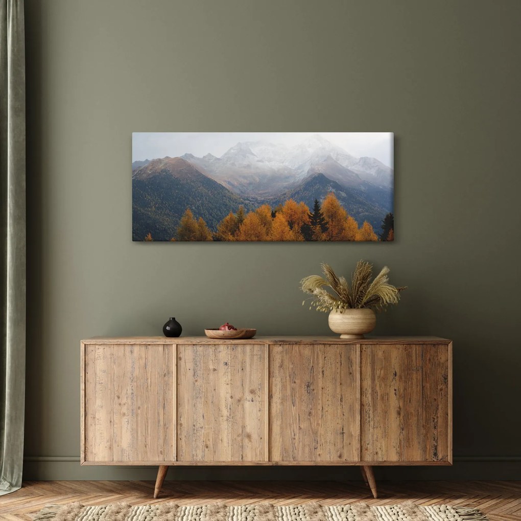 Obraz - Výhľad na hrebene hôr (120x50 cm)