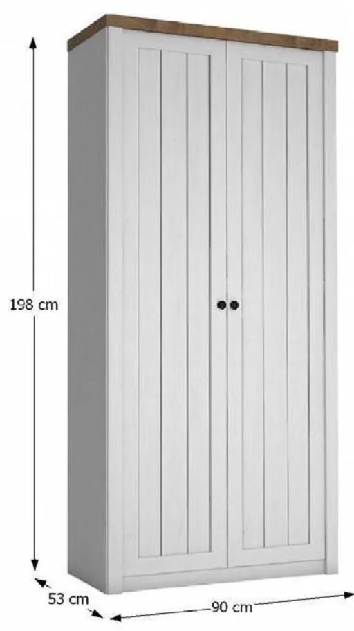 Tempo Kondela Skriňa S2D, sosna Andersen/dub lefkas, PROVANCE