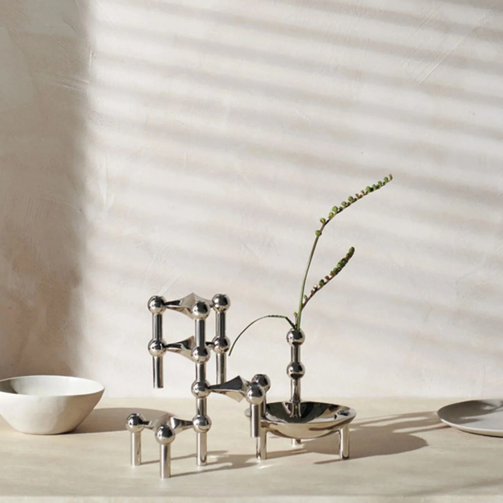 Stoff Nagel Dizajnový svietnik STOFF Nagel Chrome – set 3 ks