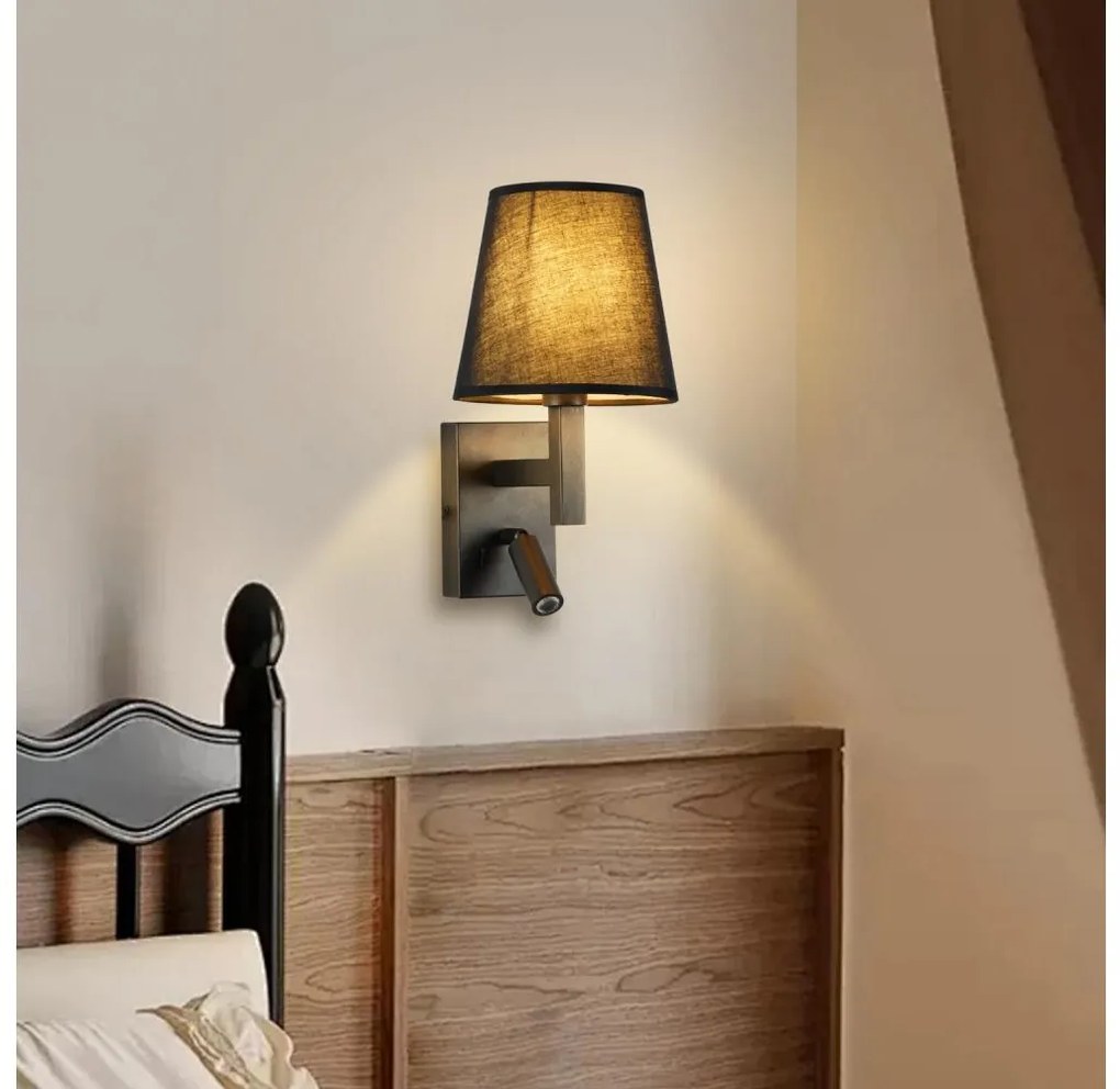 Brilagi - LED Nástenná lampa DEYA 1xE14/40W/230V + LED/3W čierna