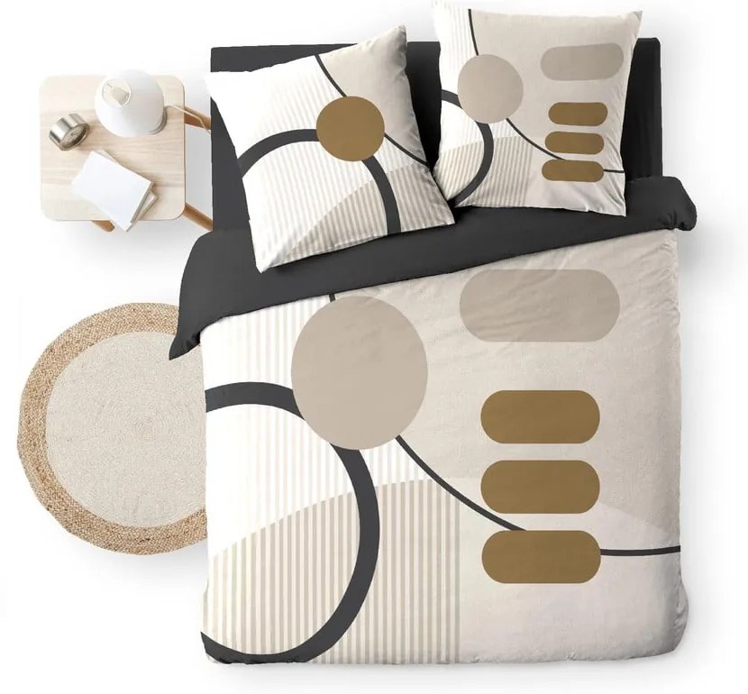 Béžové bavlnené obliečky na dvojlôžko/predĺžené 240x220 cm Santana – douceur d'intérieur