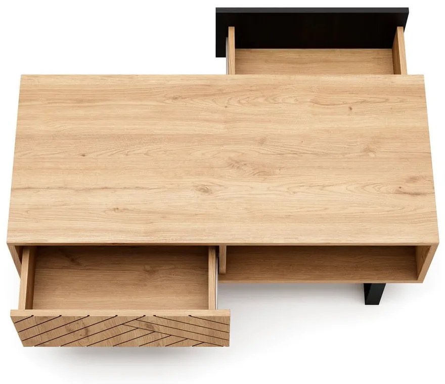 Konferenčný stolík v dekore duba v prírodnej farbe 55x110 cm Madona - Marckeric