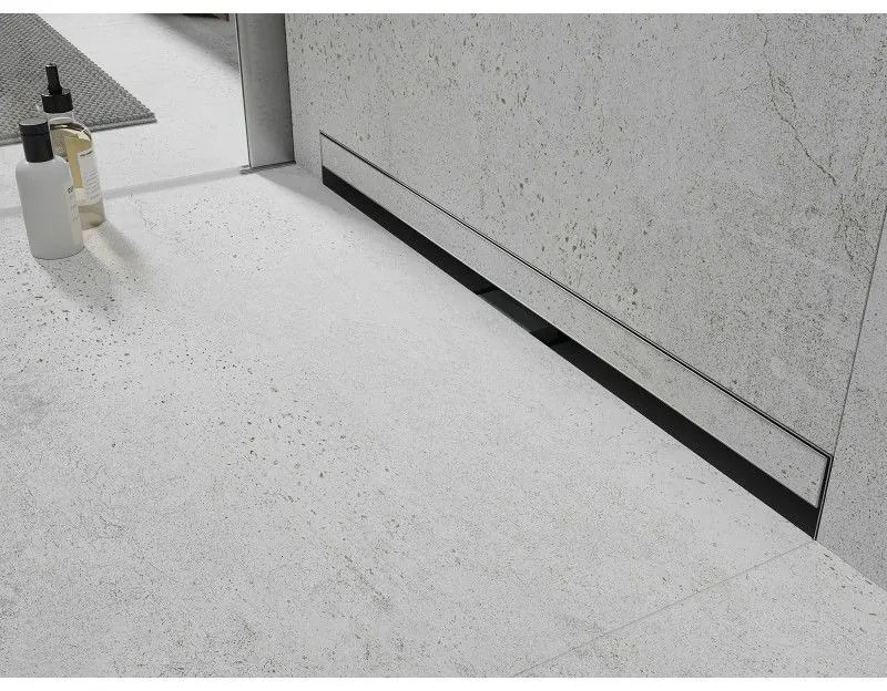 Mexen Flat nerezový sprchový žľab na stenu 90 cm vzor WALL, 1030090