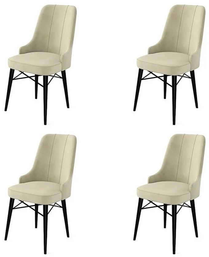 Sada jedálenských stoličiek Pare Cream and Black,4 ks