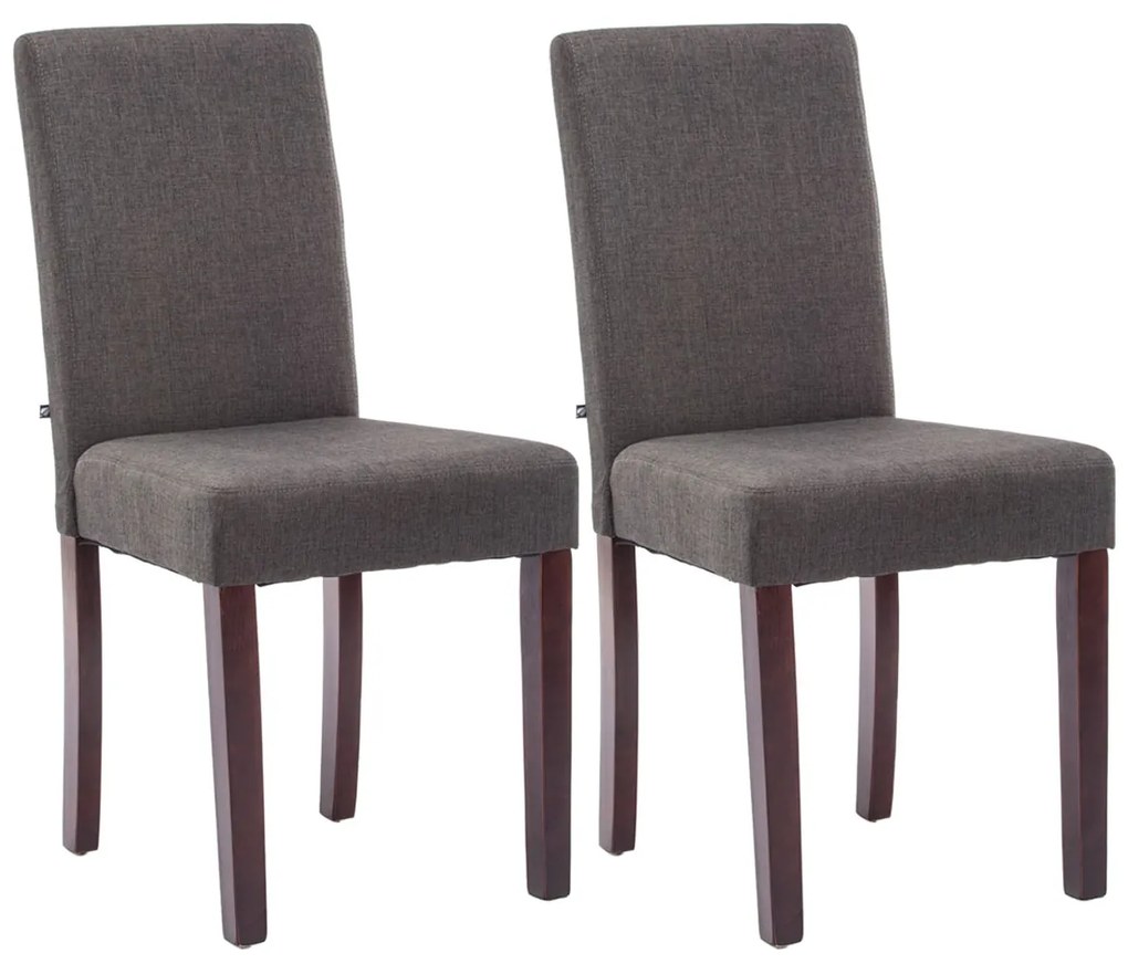 Jedálenská stolička Inn (SET 2 ks) - látka, nohy tmavo hnedé - Tmavo sivá
