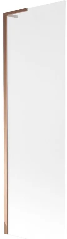 Mexen Next L, 1-krídlová vaňová zástena 60 x 150 cm, 6mm sklo námraza, ružové zlato profil, 895-060-000-03-30-60