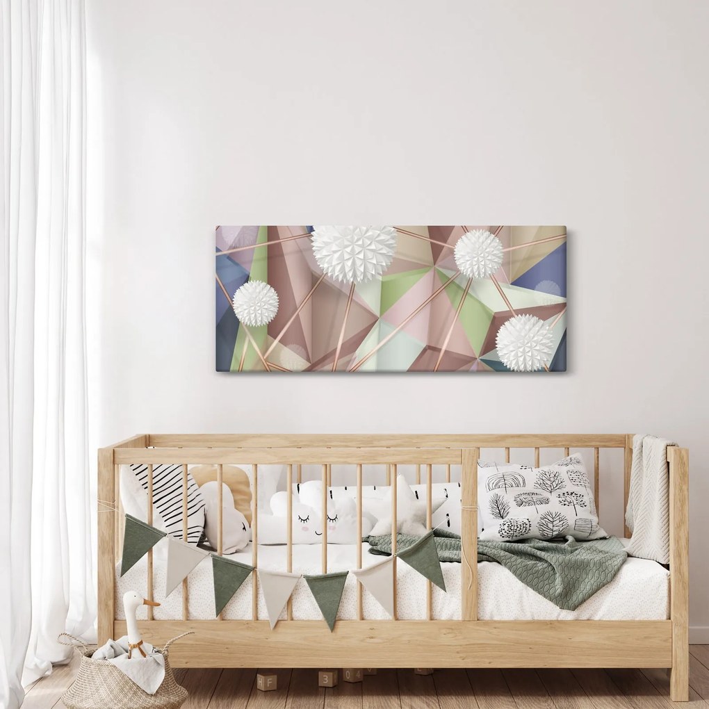 Obraz - 3D Abstrakcia v pastelových farbách (120x50 cm)