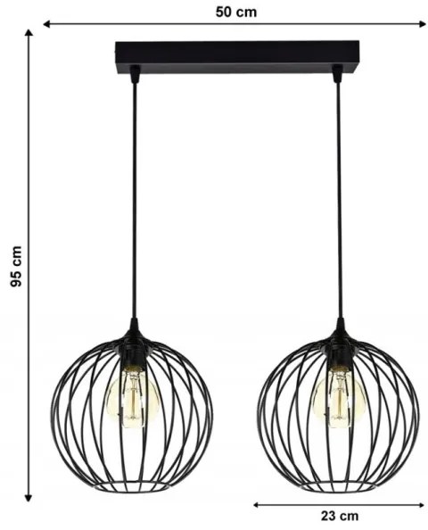 Luster na lanku MATT 2xE27/60W/230V