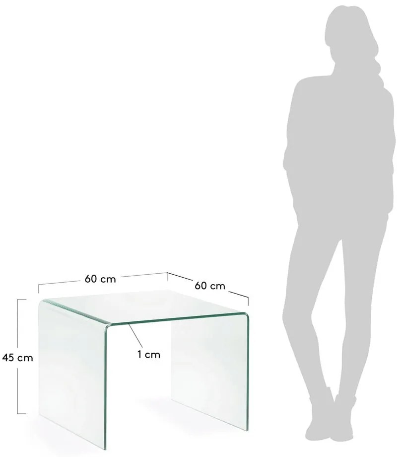 Sklenený odkladací stolík 60x60 cm Burano – Kave Home