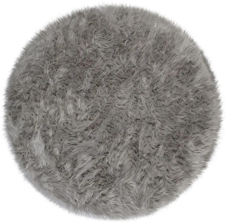 Sivý koberec Flair Rugs Sheepskin, ⌀ 120 cm