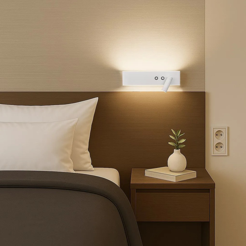 Nástenné LED svietidlo Resort R, 1x LED 10+3w, 4000k, (možnosť polohovania), w