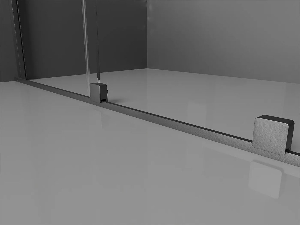 Mexen Velar, sprchový kút s posuvnými dverami 90(dvere) x 90(stena) cm, 8mm číre sklo, grafitová matná, 871-090-090-01-66