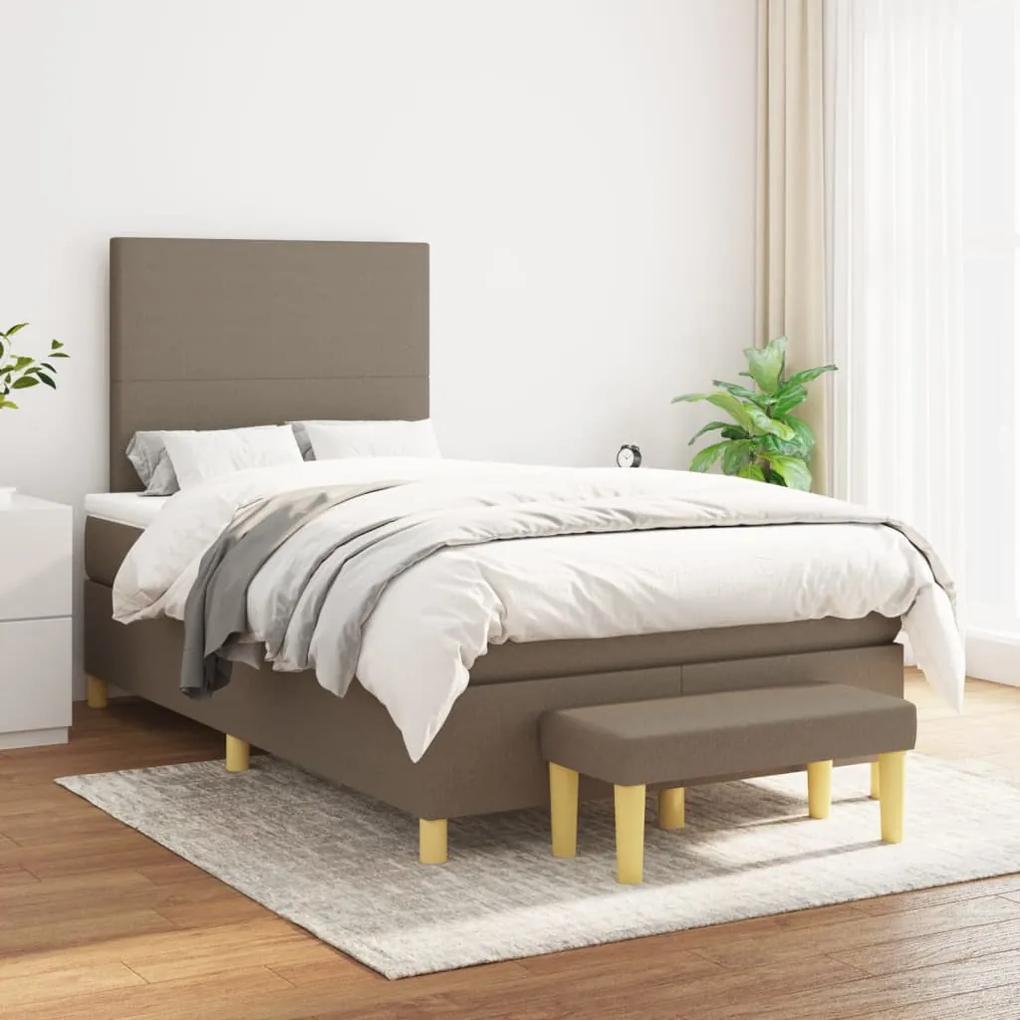 Boxspring posteľ s matracom sivohnedý 120x200 cm látka 3136985