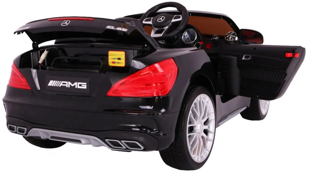 RAMIZ ELEKTRICKÉ AUTÍČKO MERCEDES AMG SL65 - LAKOVANÉ - ČIERNE - MOTOR 2x35W - BATÉRIA 12V/7Ah - 2023