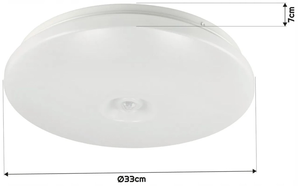 BERGE Plafond LED stropný panel, povrchová montáž, 18W, okrúhly, so senzorom pohybu a súmraku