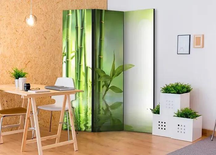 Paraván - Green Bamboo [Room Dividers] Veľkosť: 135x172, Verzia: Akustický