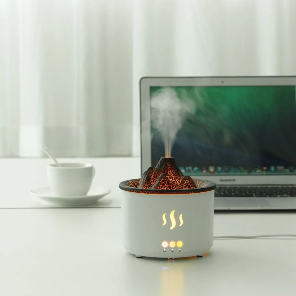 Aróma difuzér RDF3 v tvare sopky - 500 ml - biely