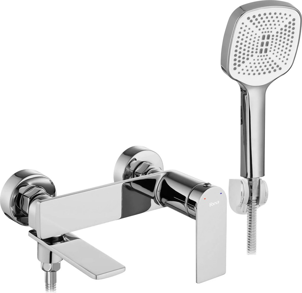 Rea Storm, vaňová batéria so sprchovou sadou, chrómová, REA-B6204