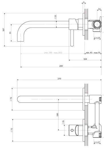 OMNIRES Y1215HLBL - Umývadlová batéria na podomietkovú inštaláciu Y čierna