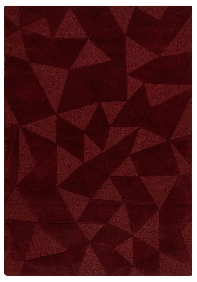 Vínovočervený ručne tkaný vlnený koberec 200x290 cm Shard Red – Flair Rugs