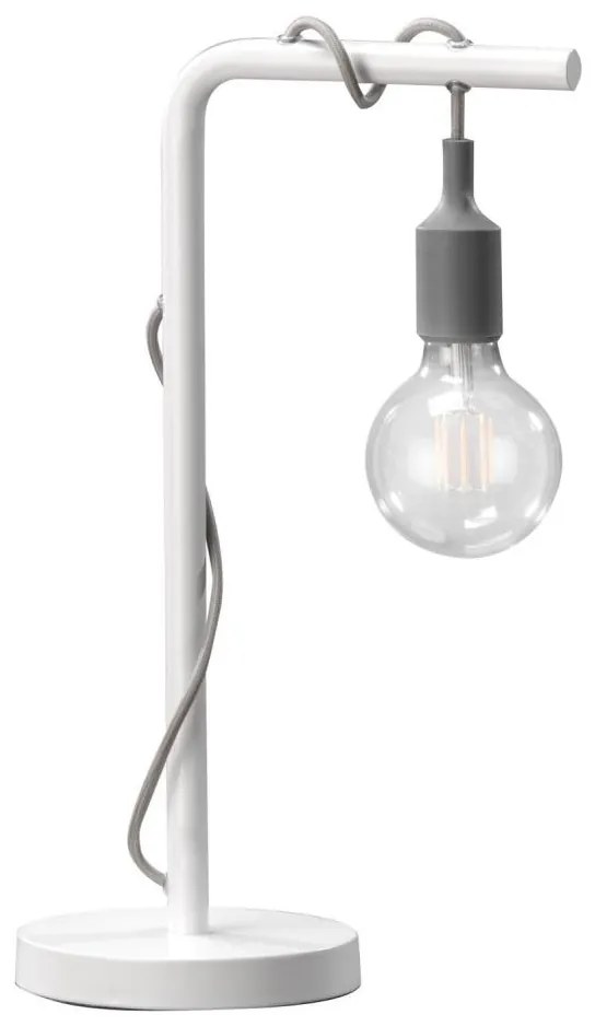 ONLI - Stolná lampa WIRE 1xE27/15W/230V 50 cm šedá/biela