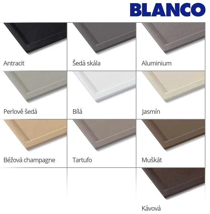 Blanco Zia 45 S, silgranitový drez 780x500x190 mm, 1-komorový, antracitová, BLA-514732