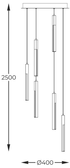 Zuma Line MD4768-6-3BMT - LED Luster na lanku ELIOT LED/25W/230V