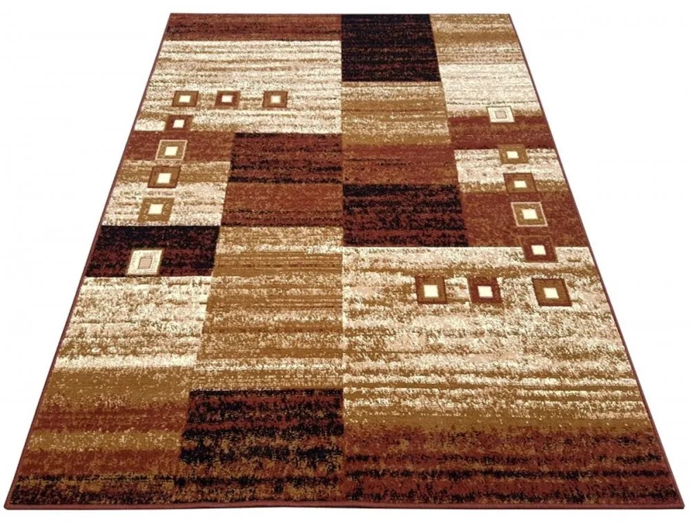 Kusový koberec PP Kocky hnedý 300x400cm