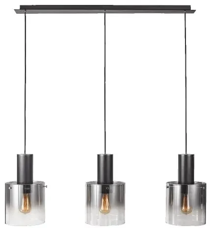 Závesné svietidlo LUXERA MOXIE black/smoky 3xE27 64414